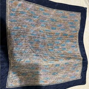 Echo Blue and Beige Patterned Scarf